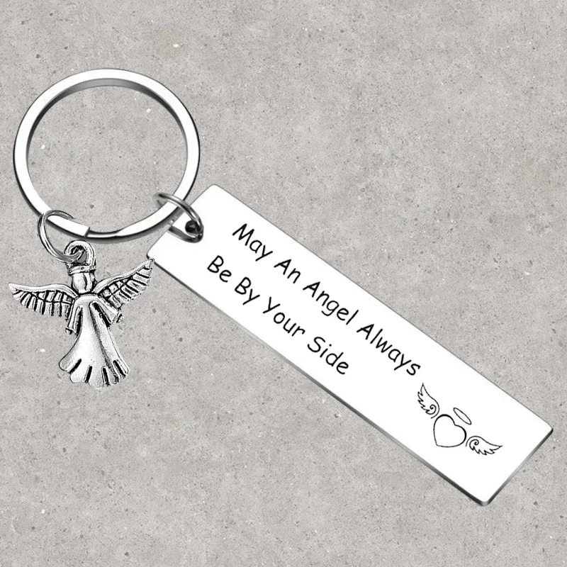 Hot Best Friend Christmas Keychain Son Gift Husband Key Rings Dad Mom Girlfriend Wife Gifts Best Friend Gift Guardian Angel Gift