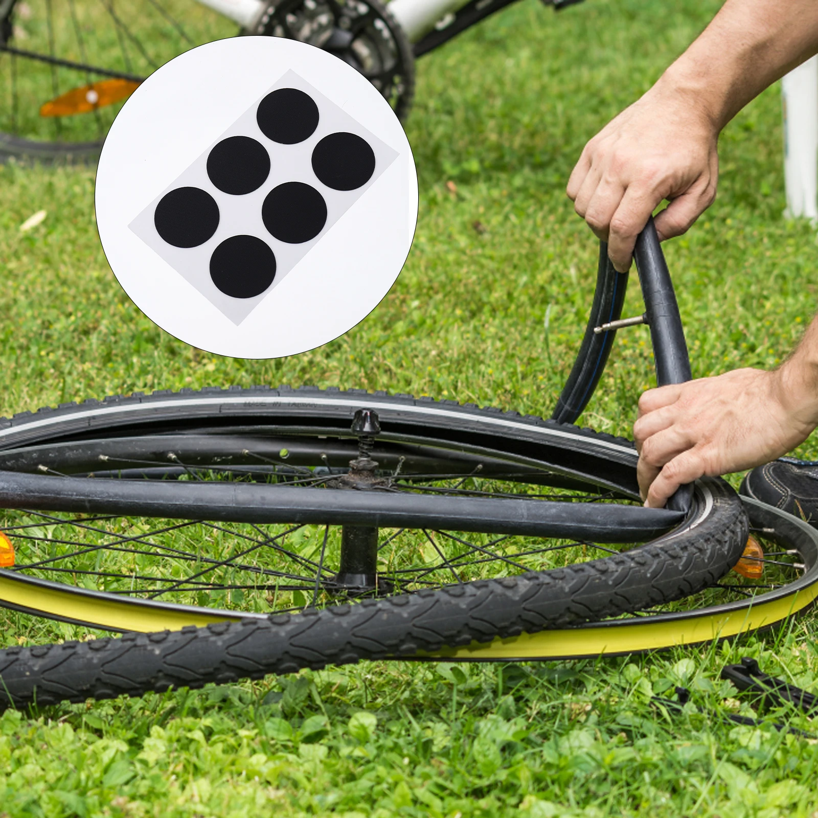 

30Pcs Self Adhesive Tire Patch Glue Free Lightweight Bike Puncture Repair Tool Emergency Repair Kit Self Adhesive Puncture Patch