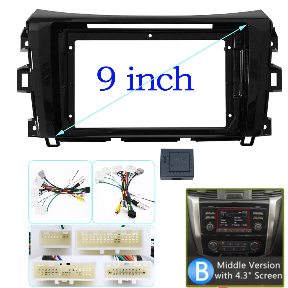 Rádio de carro para Nissan Navara Frontier, 9-10 Polegada, painel estéreo, adaptador Canbus, NP300, Navara, Renault Alasca, 2014-2021