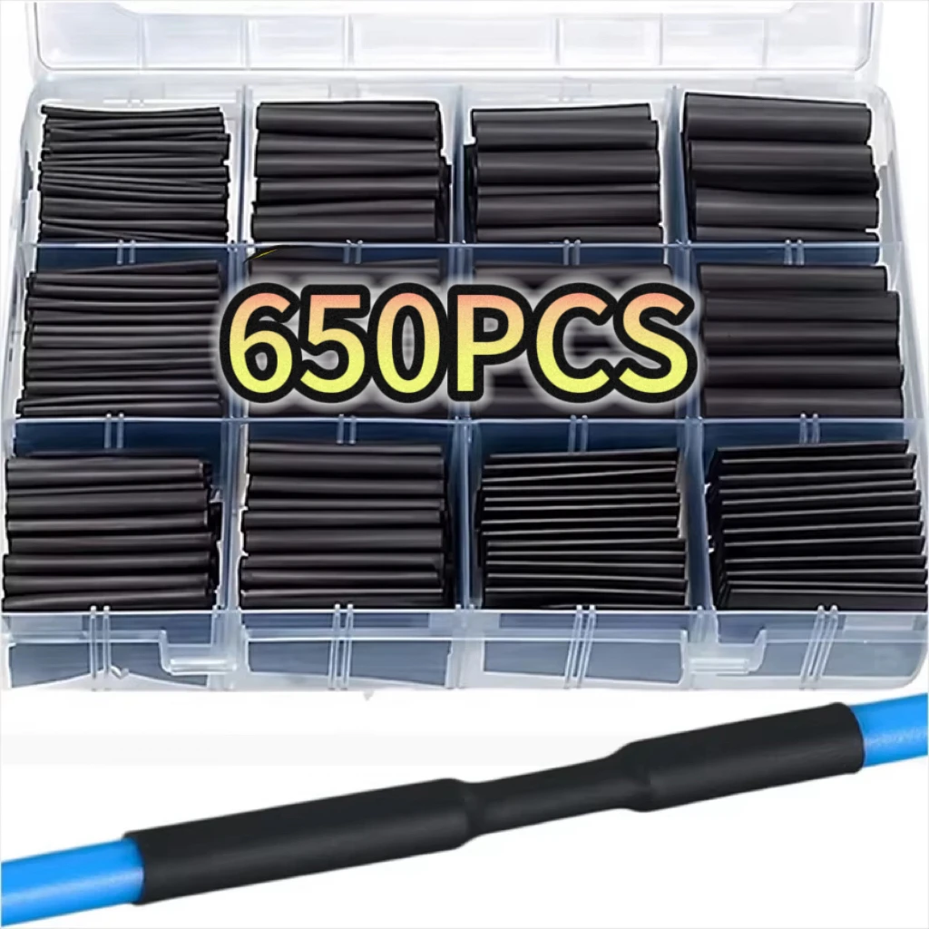 

Black Heat Shrink Tube Assortment Thermoresistant Polyolefin Tubing for Wire Insulation Electrical Connection CarCable Protector