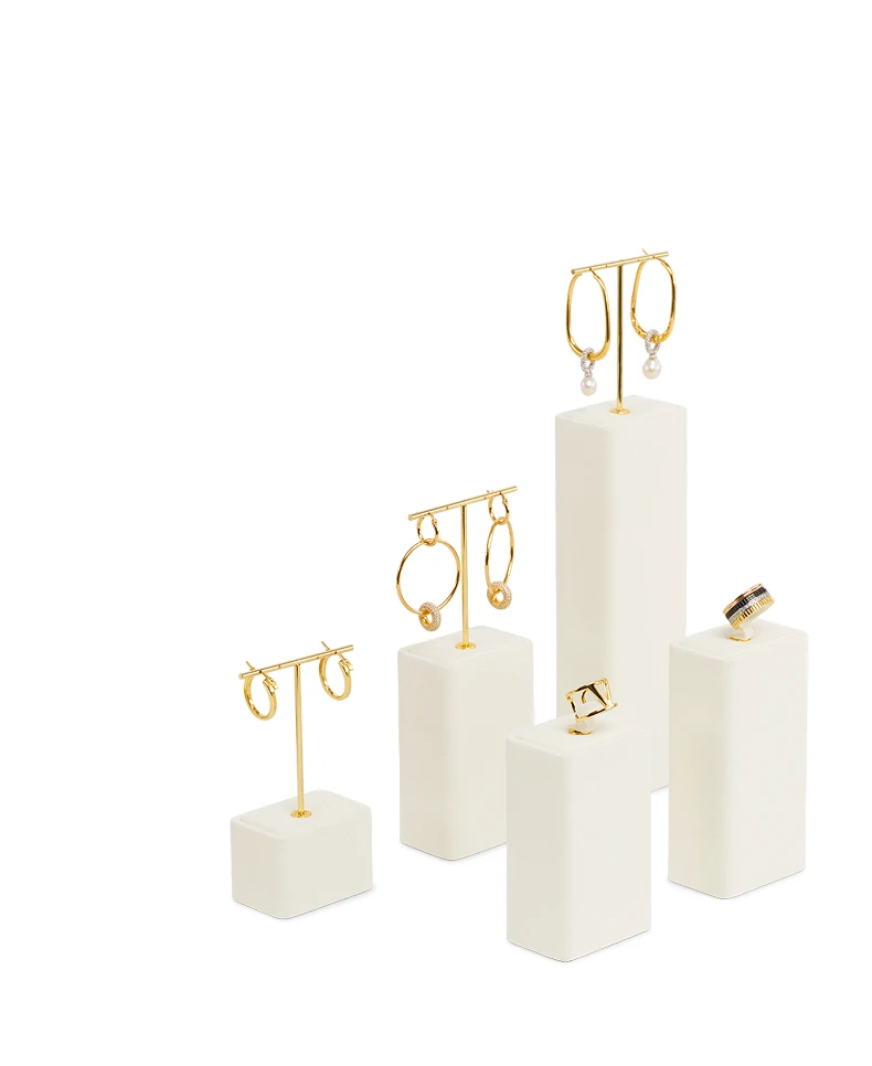 Oirlv Schmuckständer Beige Stilvoller Uhren-, Ring-, Ohrring-, Armreif-, Halsketten-Schmuckständer für Ladenvitrinen – Detail 15