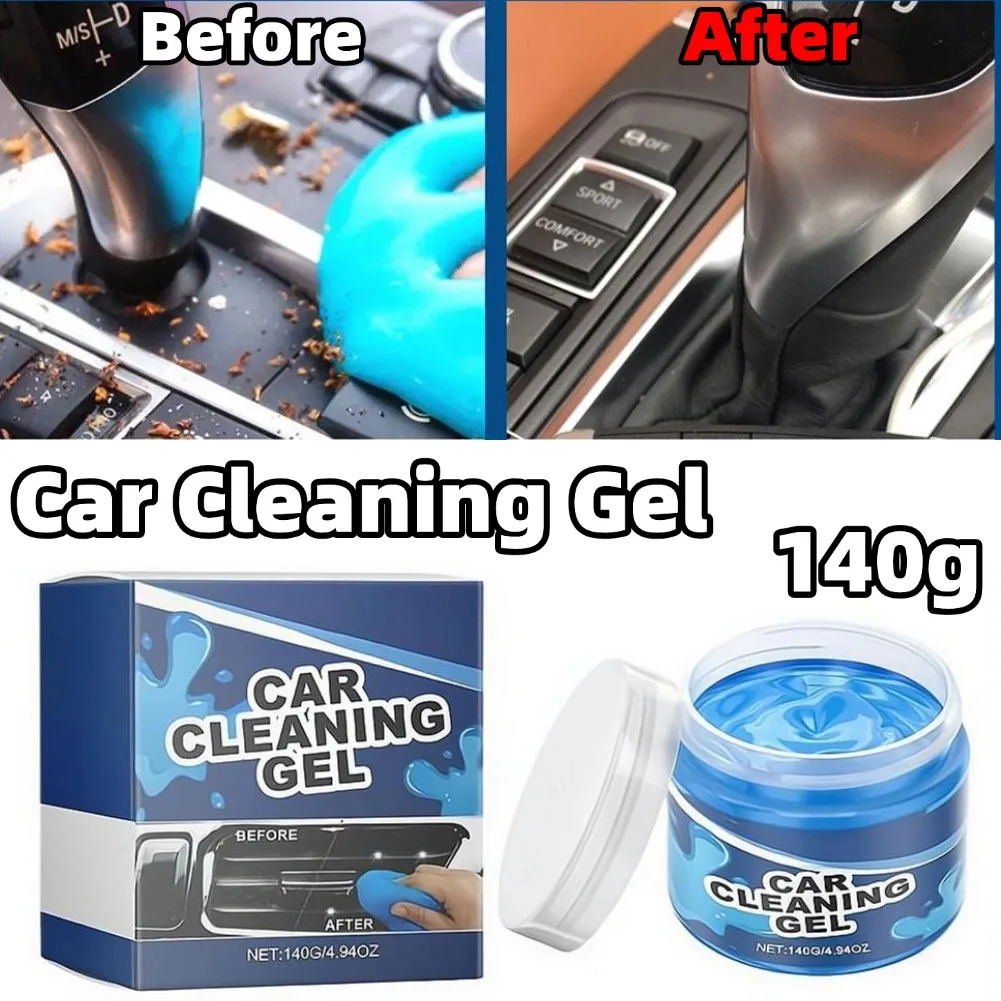 140g Car Cleaning Gel, Universal Auto Interior Dust Cleaner Gel, Reusable Car Gap Cleaner Slime for Dashboard Air Vent Cleaning