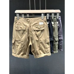 American High Street Multi-Pocket Pu Shuai Casual Overalls Pants Men's Summer Loose Sports Outdoor Pirate Shorts