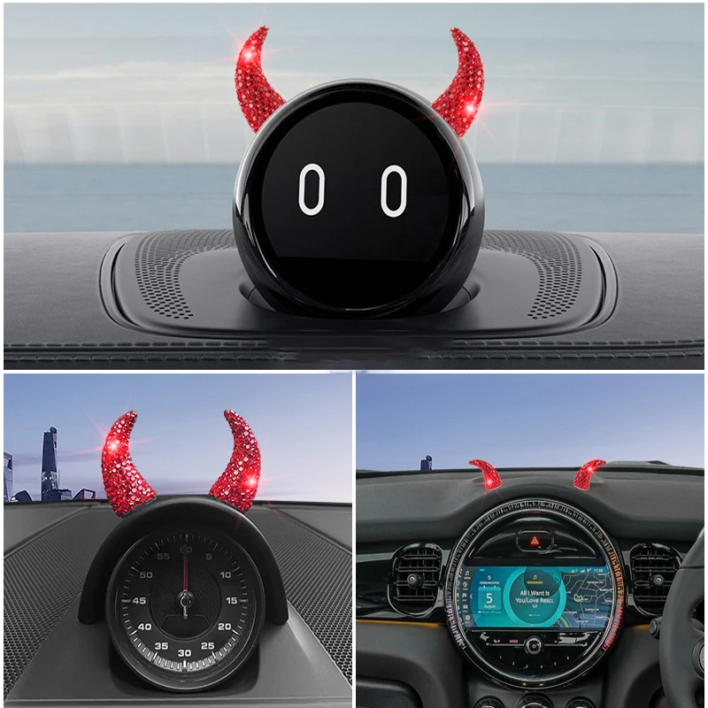 Car Diamond-Studded Devil Angle Three-Dimensional Decorative Sticker For Mercedes Smart 450 451 453 Fortwo ForFour Car Interior