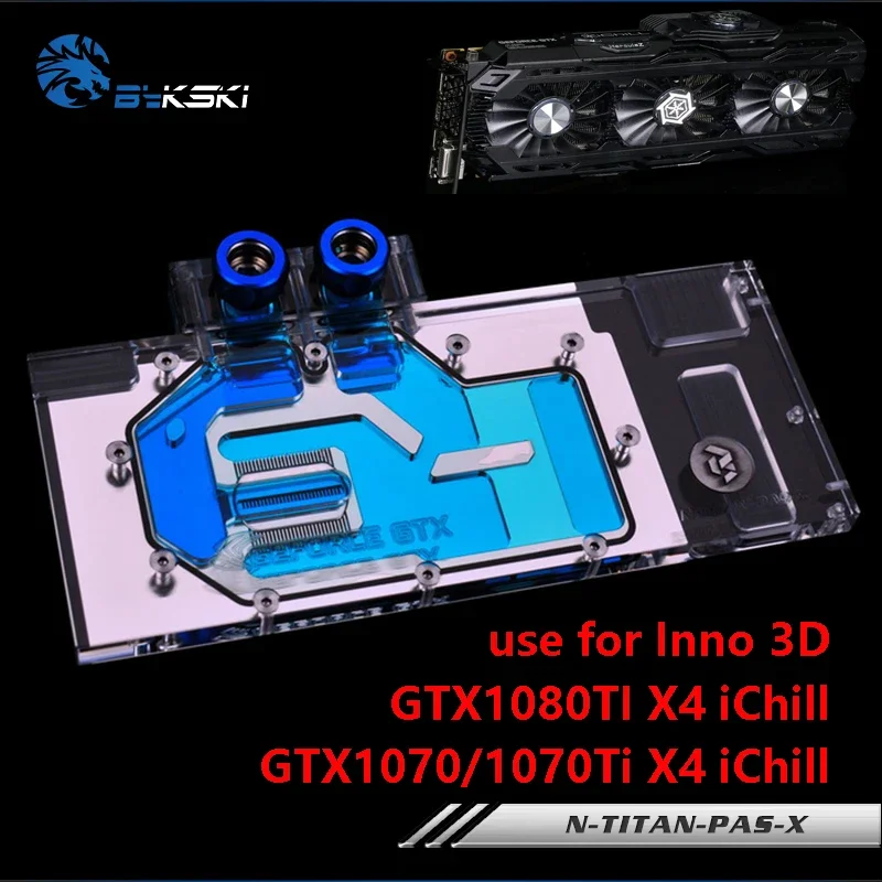 

Карточка водяного блока BYKSKI GPU для Inno 3D GTX1070/1070Ti/1080TI X4 IChill IceDragon Super Edition/Founder Edition с полным покрытием