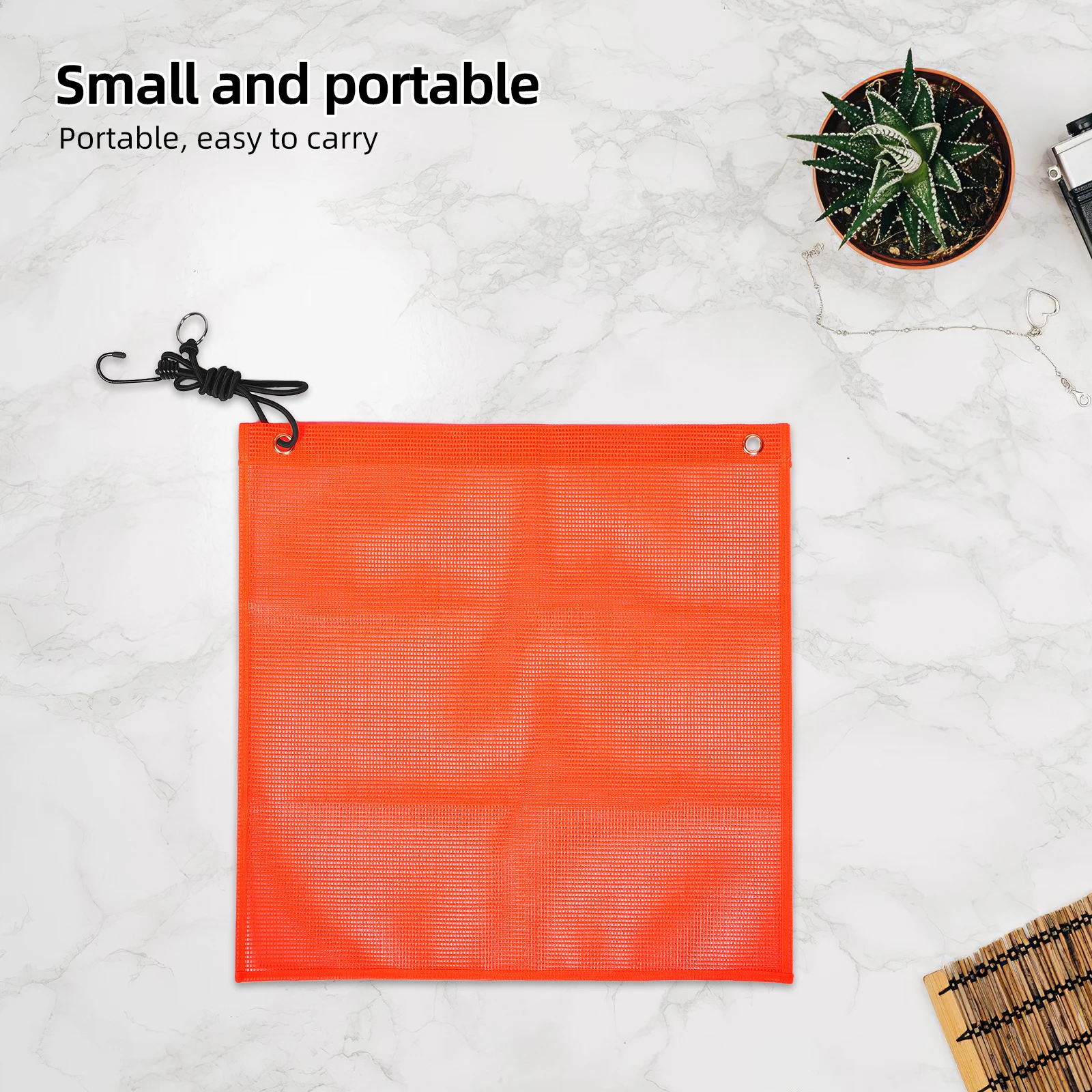 

2pcs Warning Flag Safety Bicycle Signal Trailer Night Emergency Weatherproof Pvc Mesh Visibility Replacement Flags For Car Dirt