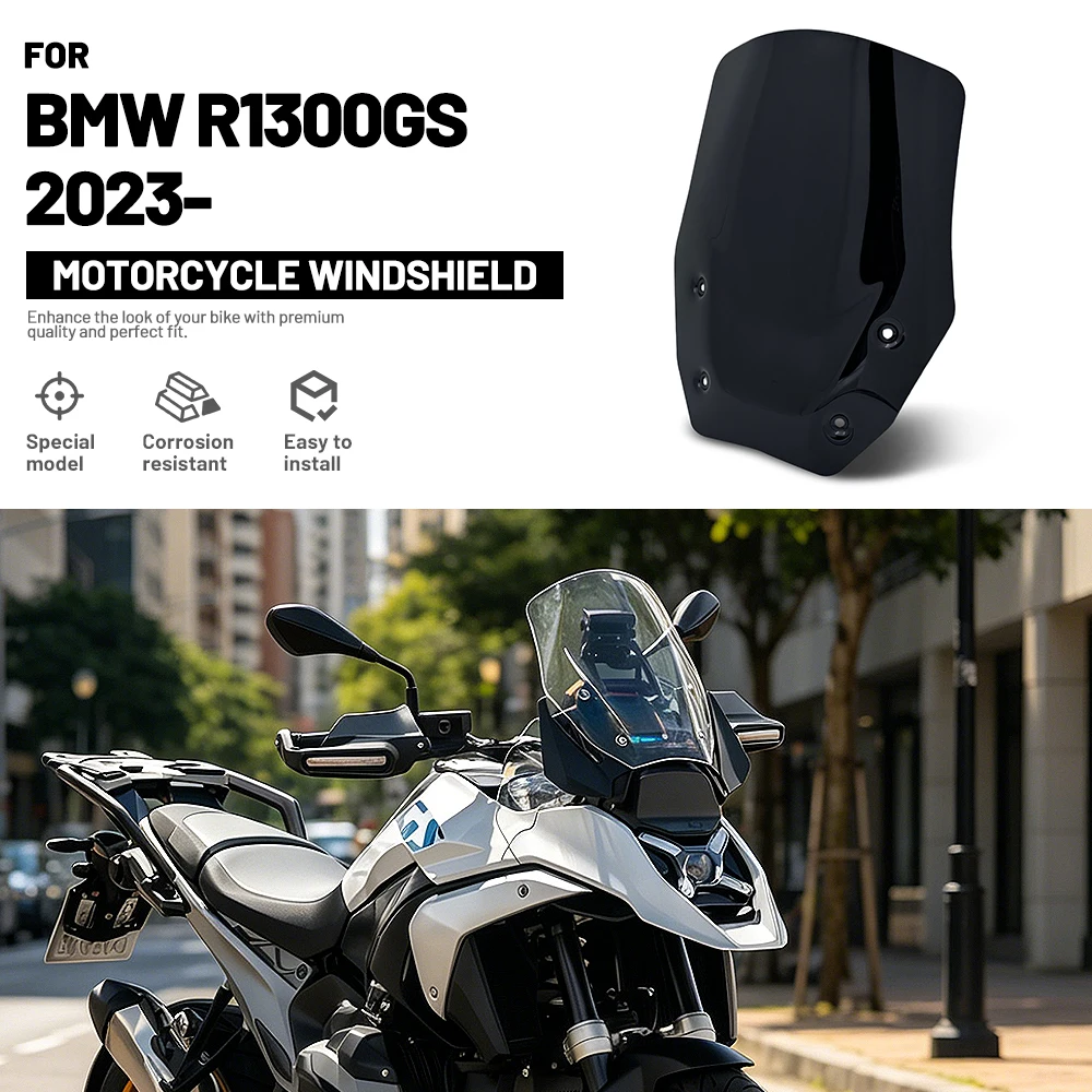 Fit for BMW R1300GS 2023- Gloss Black Motorcycle Front Windshield Wind Deflector
