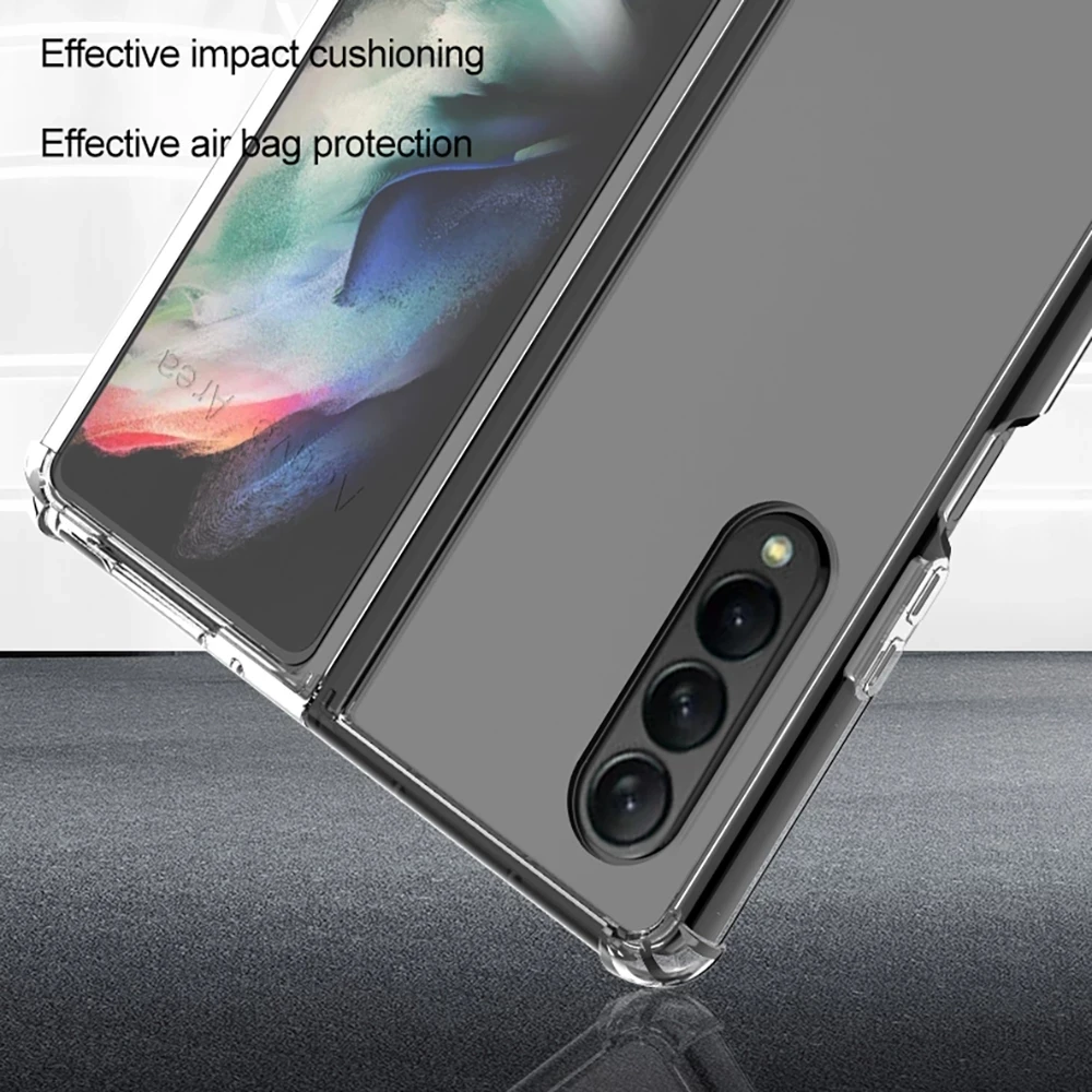 For Samsung Galaxy Z Fold 5 4 3 2 Transparent Case Full Cover Hard PC Clear Front Back Protective Cover Bumper For Z Fold4 Fold3