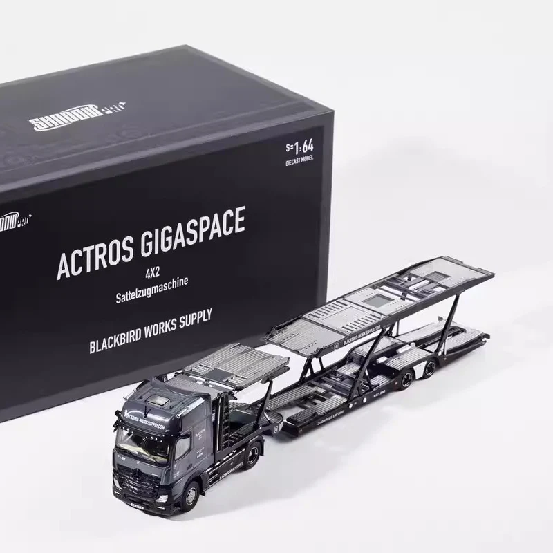 GCD 1:64 Scale Double-decker Trailer Truck Simulation Alloy Model Static Display Collectible Toy Gift Souvenir Decoration