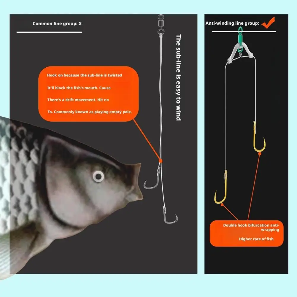 40 قطعة خط الفاصل سيليكون هوك فاصل مكافحة تشابك كم Bifurcator ل الكارب المغذية الصيد تزوير اكسسوارات معالجة