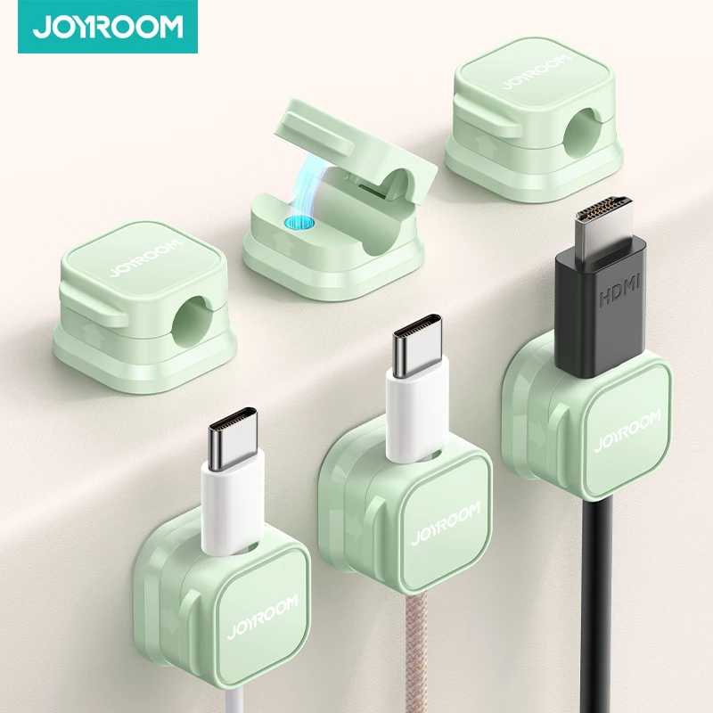 Joyroom Magnetic Cable Clips Cable Smooth Adjustable Cord Holder Under Desk Cable Management Wire Keeper Cable Organizer Holder