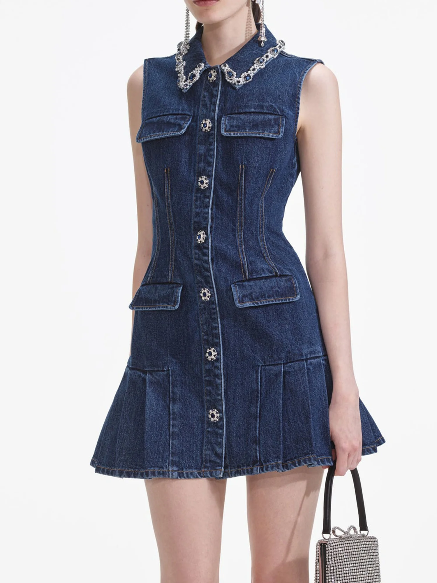Gilet en jean taille haute avec col montant, coupe cintrée, vêtements pour femmes, printemps Faion, par SP Home South Oil