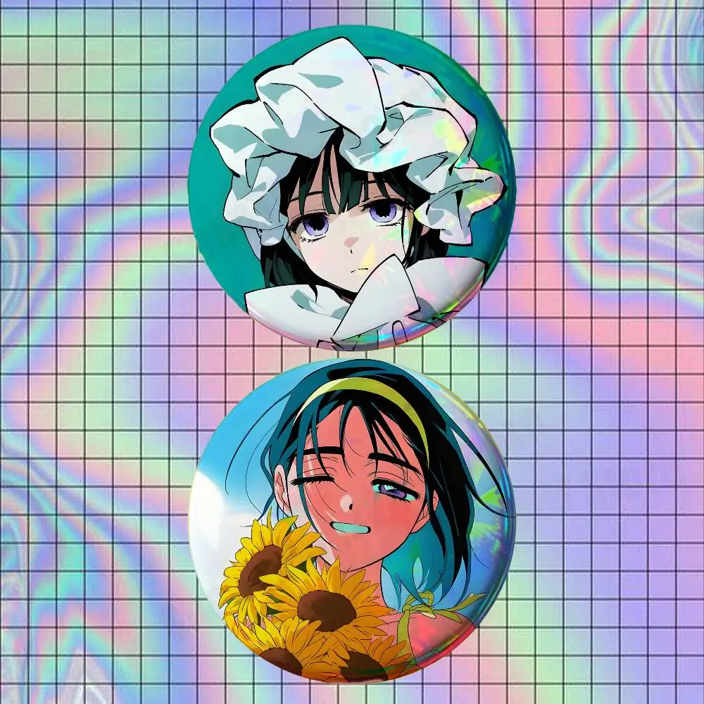 Anime A-Alien Stage Sua Brooches for Backpack Accessories 25,32,44,58,75mm Round Enamel Pins 2-piece set Cartoon Anime Badge