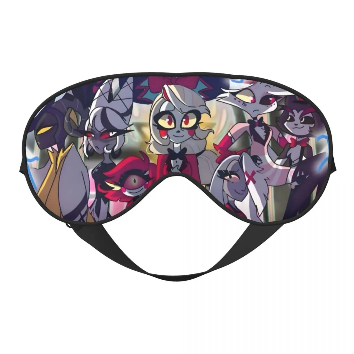 

Hazbins Hotels Colorful Printed Soft Eye Mask Double Side Musical Comedy Blindfold Plane Adjustable Block Out Light Eye Patches