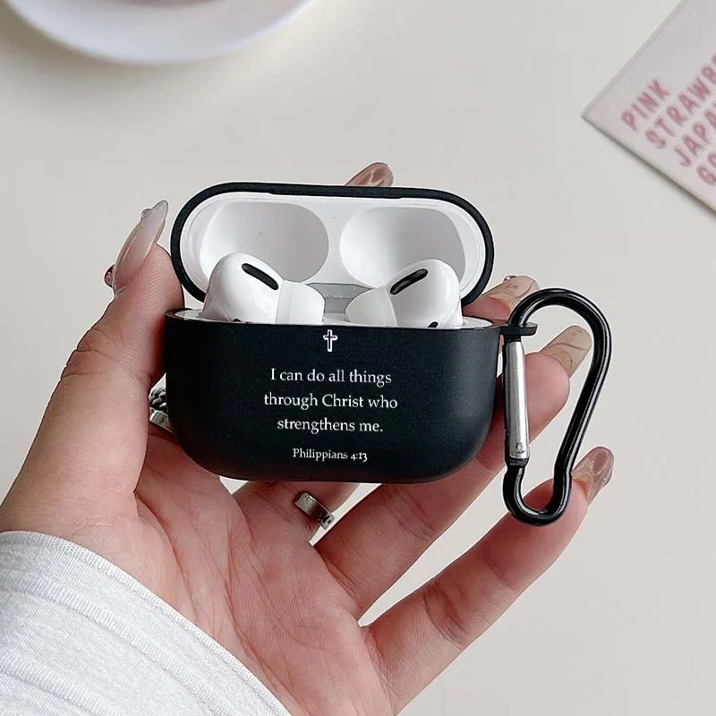 Custodia per cuffie ispiratrice Christian Faith per Apple per Airpods 1/2 3 4 Pro e Pro2 Custodia per auricolari Regali per uomini e donne