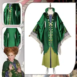 Winifred Sanderson Hocus Cosplay Fantasia Costume Disguise for Adult Women Dress Female Outfits Halloween Carnival Party Clothes