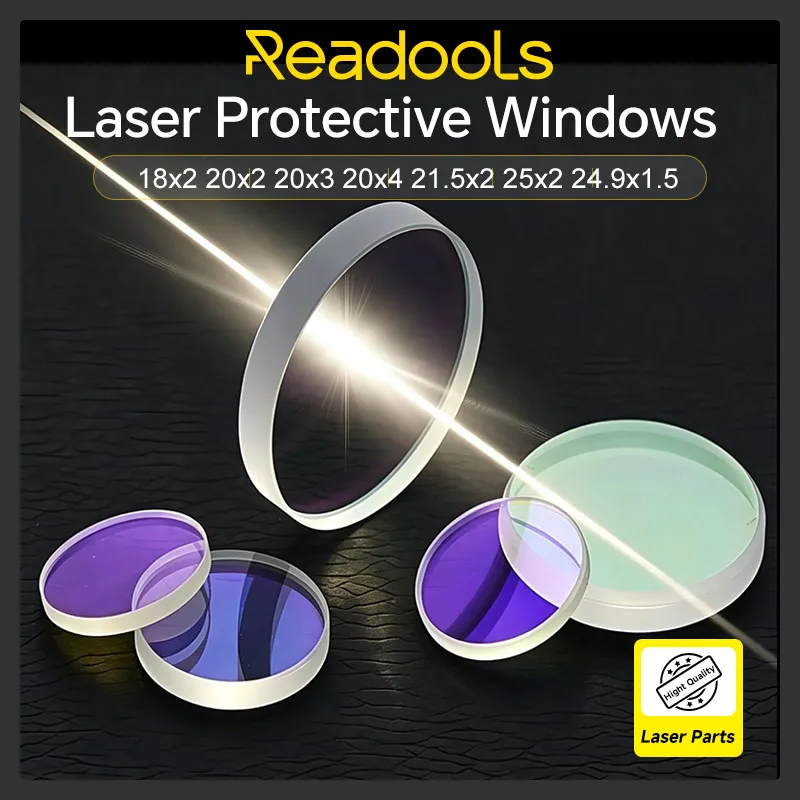 Fiber Laser Lens 18x2 20x2 24.9x1.5 27.9x4.1 34x5 10kw 20kw Laser Protection Windows Raytools WSX Bodor Optical Lens