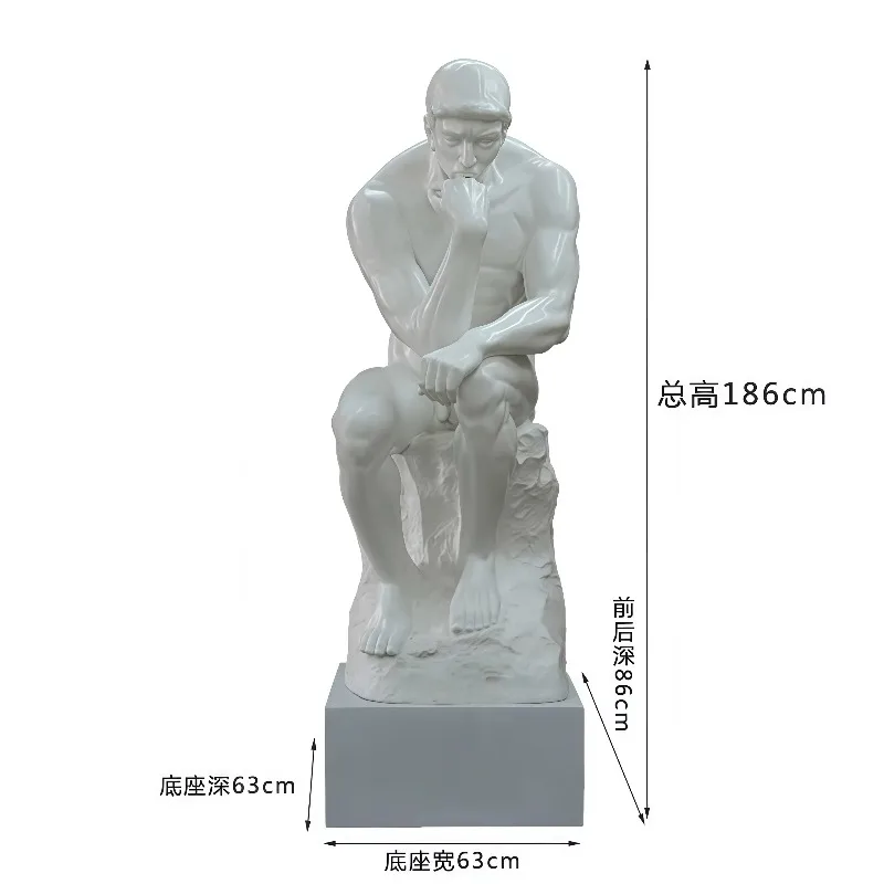 Customizable Fiberglass Thinker Meditation Figure Sculpture Art Academy Decorative Durable Silicone Mould Household Products