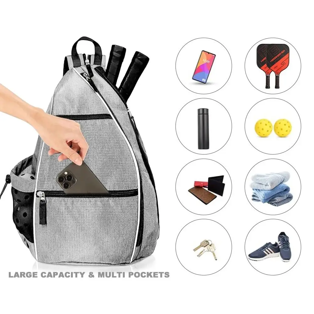 Pickleball Rackets Backpack for Men Women Sports Reversible Pickleball Paddle Bag Tennis Racquetball Badminton Travel Sling Bag