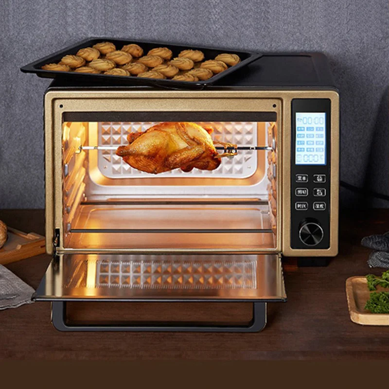 Stainless Steel Air Fryer Fork Roast Chicken Skewer Fish Meat Grilled Rack Rotation Roaster Forks BBQ Tools Oven Accessories view 2
