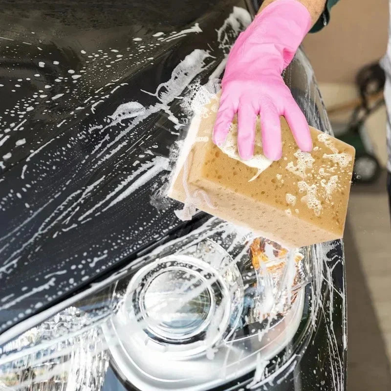 Large Honeycomb Car Washing Sponge With Hanging Rope, Detailing Cleaning Sponge For Car Motorcycle Dust Washing Car Accessories