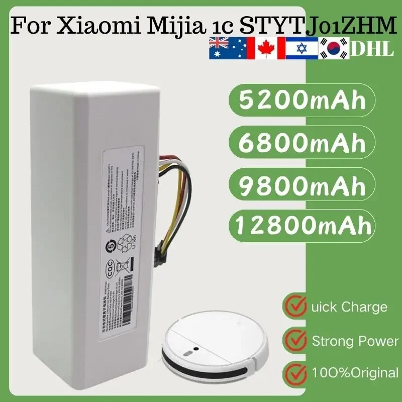 14.4V 12800mah P1904-4S1P-MM Battery For Xiaomi Mijia 1CSTYTJ01ZHM Robot Vacuum Mop Cleaner Accessories Parts