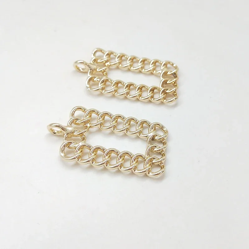 جديد 32*17 مللي متر 8 قطعة/حقيبة عالية الجودة سبائك الزنك سلاسل مستطيل Charms قلادة ل القرط قلادة مجوهرات اكسسوارات #3