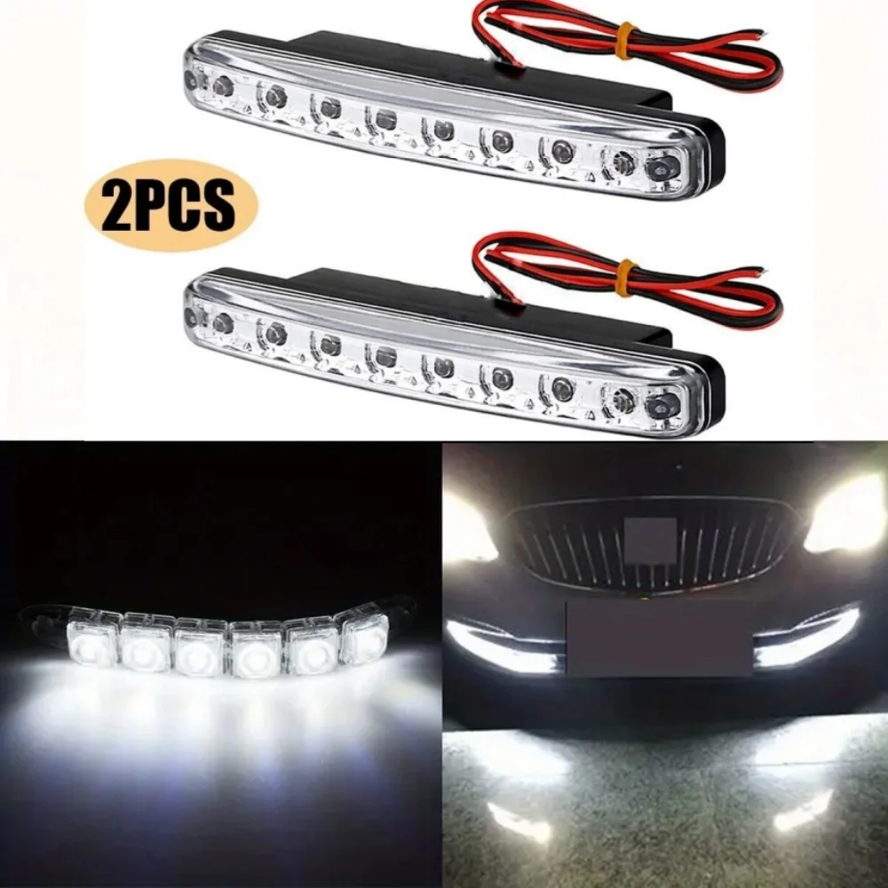 

2 шт. DRL 12 В автомобильные гибкие светодиодные дневные 8 светодиодных ходовых огней указатель поворота фара водостойкая противотуманная фара супер белый