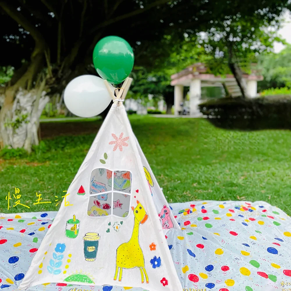 Popular Colorful Panited Tent Kids Camping Play Toy Tents for Birthday Party Decoration