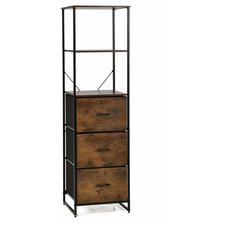 Custom.Costway 6 Tier Storage Cabinet, 61.5 Tall Storage Rack Storage Bookshelf/Folding Drawers, Shelves, Steel Frame, Anti-to