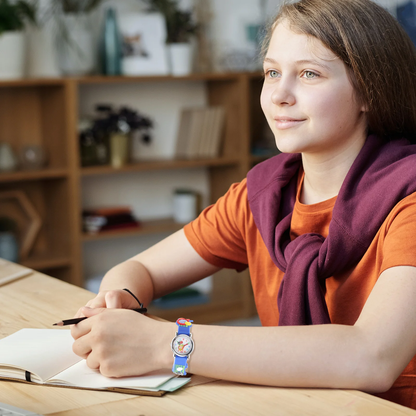 

Tennis Racket Design Kids Watch Cartoon Quartz Children Wristband Clock Soft Strap Adjustable Outdoor Sports Boys Girls 3D