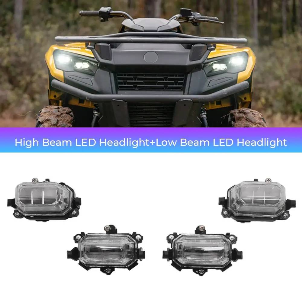 For Can-Am Outlander PRO MAX 500 650 1000 Maverick R X3 Renegade X MR XC Defender 2023-2027 IP67 UTV Super Bright LED Head Light