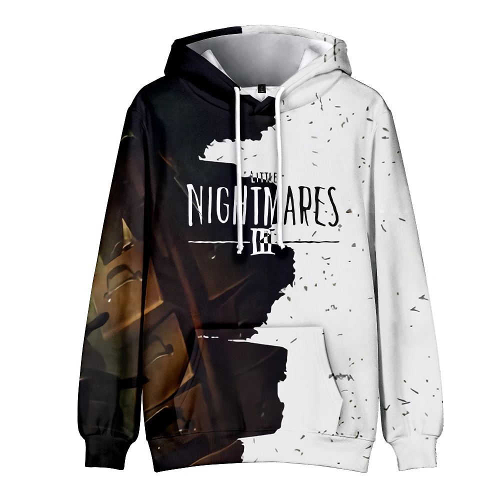 Little Nightmares 3 Hoodie para homens e mulheres, manga comprida, moletom com capuz, desenhos animados do anime, Harajuku Streetwear, novos jogos, roupas 3D