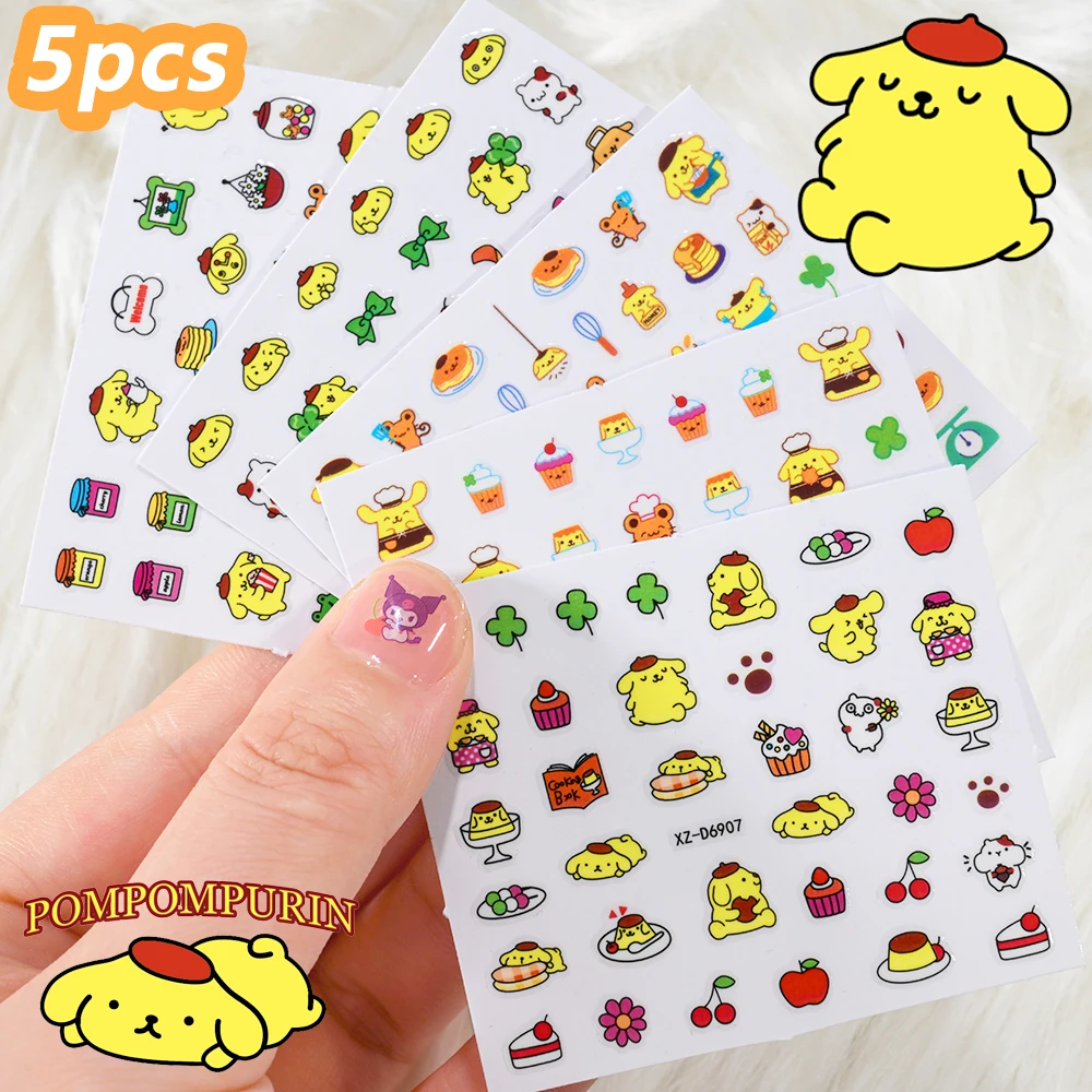 5 pz/set 3D Kuromi Del Fumetto Adesivo Per Unghie My Melody Cinnamorol Anime Adesivi Per Unghie Manicure Design FAI DA TE Carino Decalcomanie Per Unghie Wrap Decor