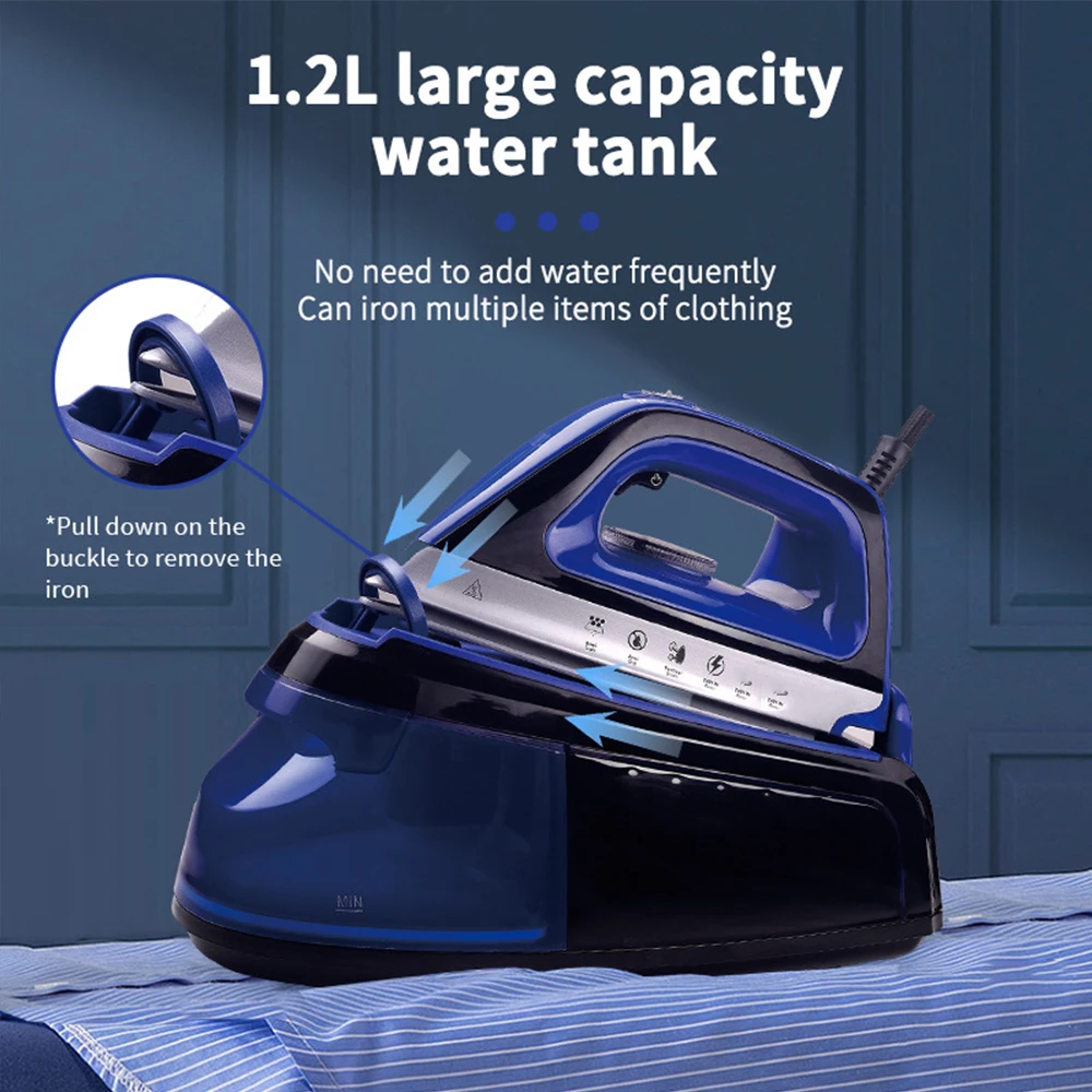 WHDPETS Steam Iron 220V EU Plug 1.2L Portable Household Electric Iron 2400W Multi-level Adjustment For Fast Ironing Clothes Iron