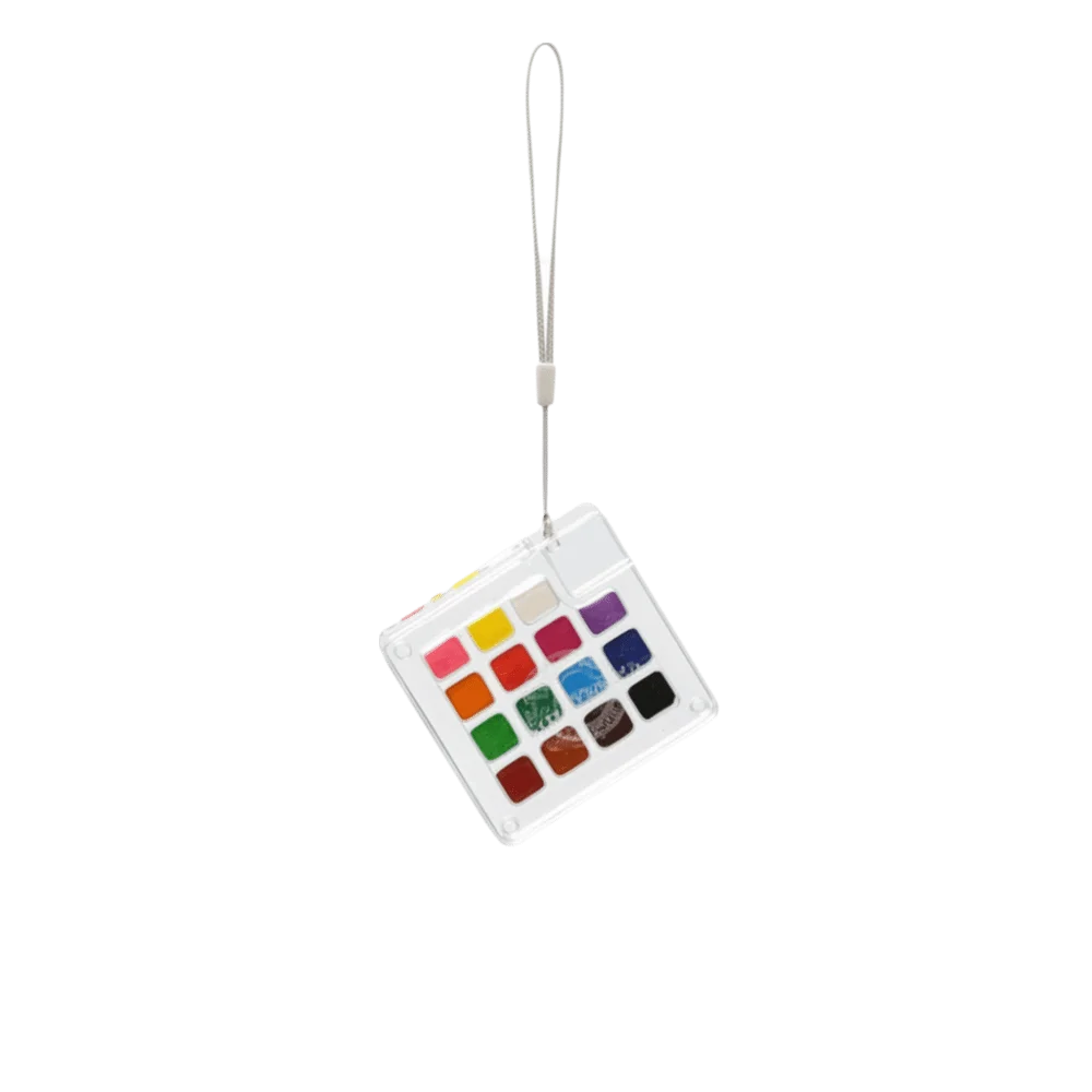 15Color Mini Watercolor Paint Set with Acrylic Storage Box Portable Pocket-sized Paint Set Compact & Easy-to-Carry PocketSized