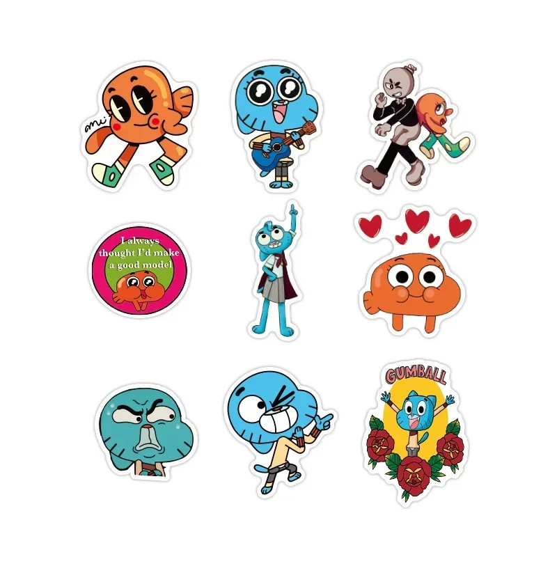 100pcs Cartoon Funny Animation The Amazing World of Gumball Luggage Mobile Phone Waterproof Graffiti Sticker