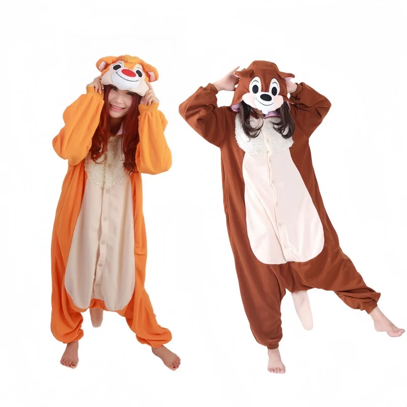 

Disney Anime Chip&Dale New Pajama Cartoon Jumpsuit Cute Flower Spirit Mouse Female Winter Pajama Anime Periphery