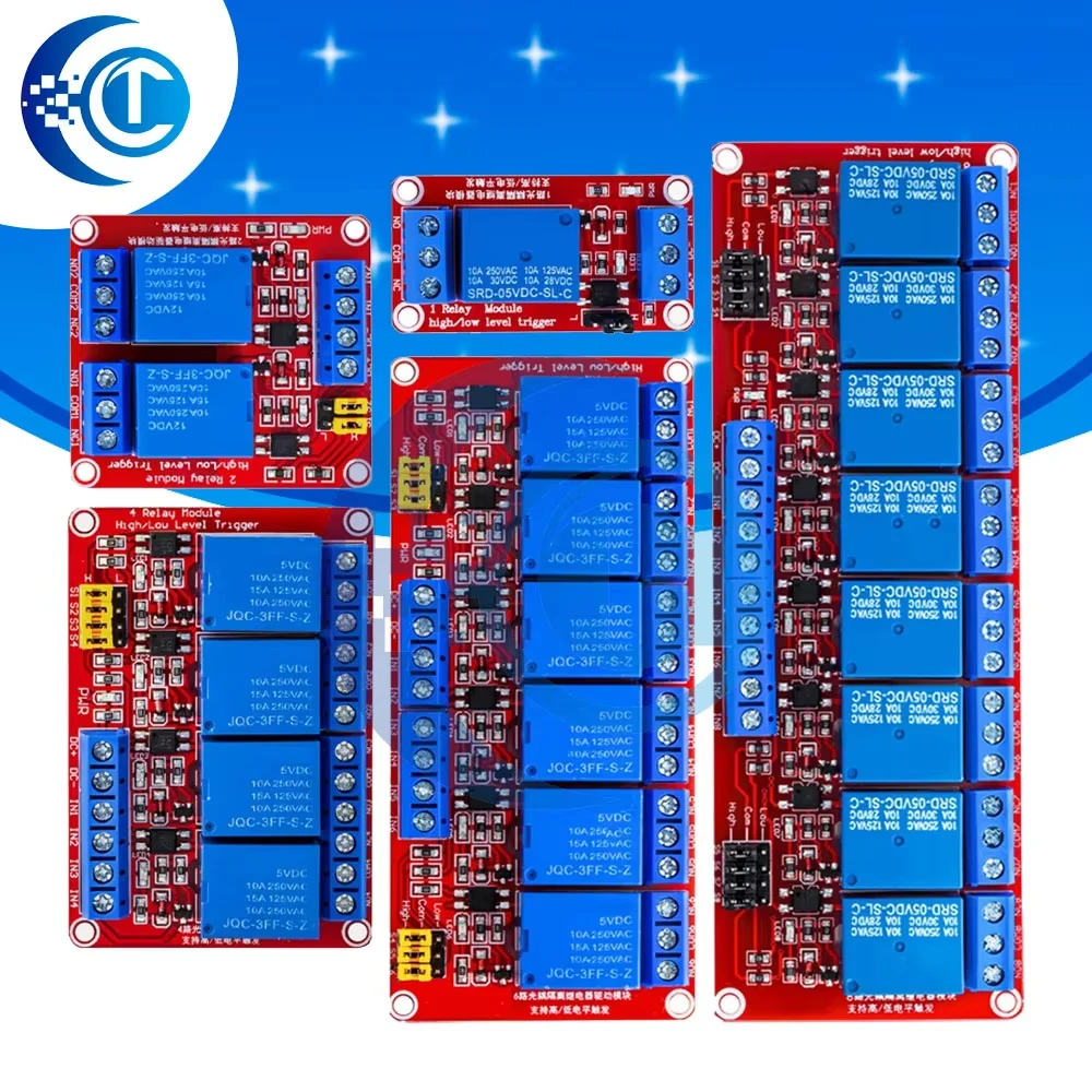 1/2/4/8 Channel 5V/12V with Optoisolation & Dual Trigger Modes (High/Low Level)Relay Shield Module for arduino