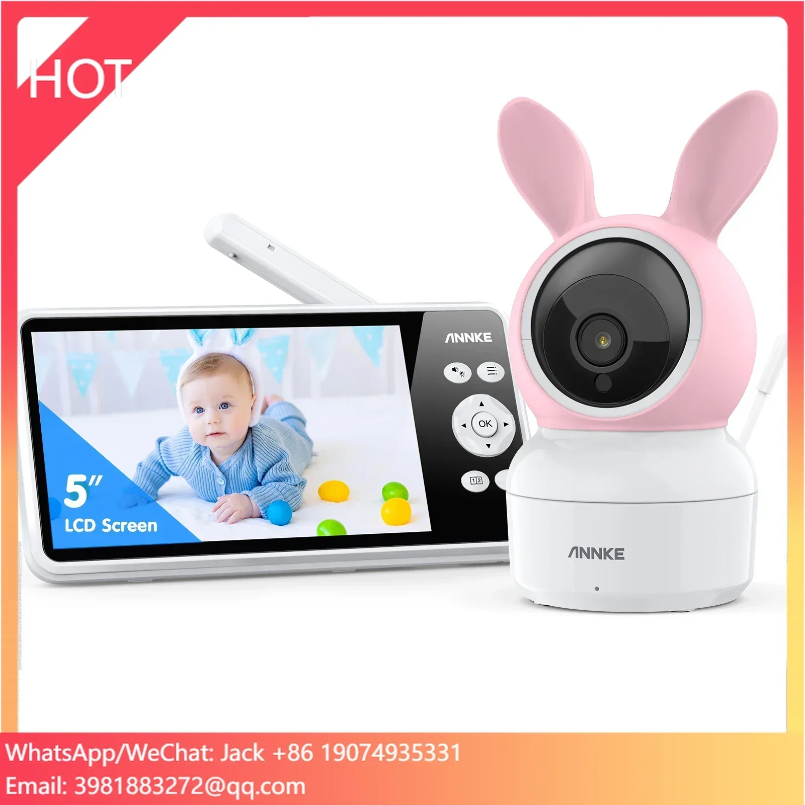 ANNKE 1080P WiFi Baby With Battery Temperature Detection & Night Vision & Two-Way Audio Wireless Baby Camera