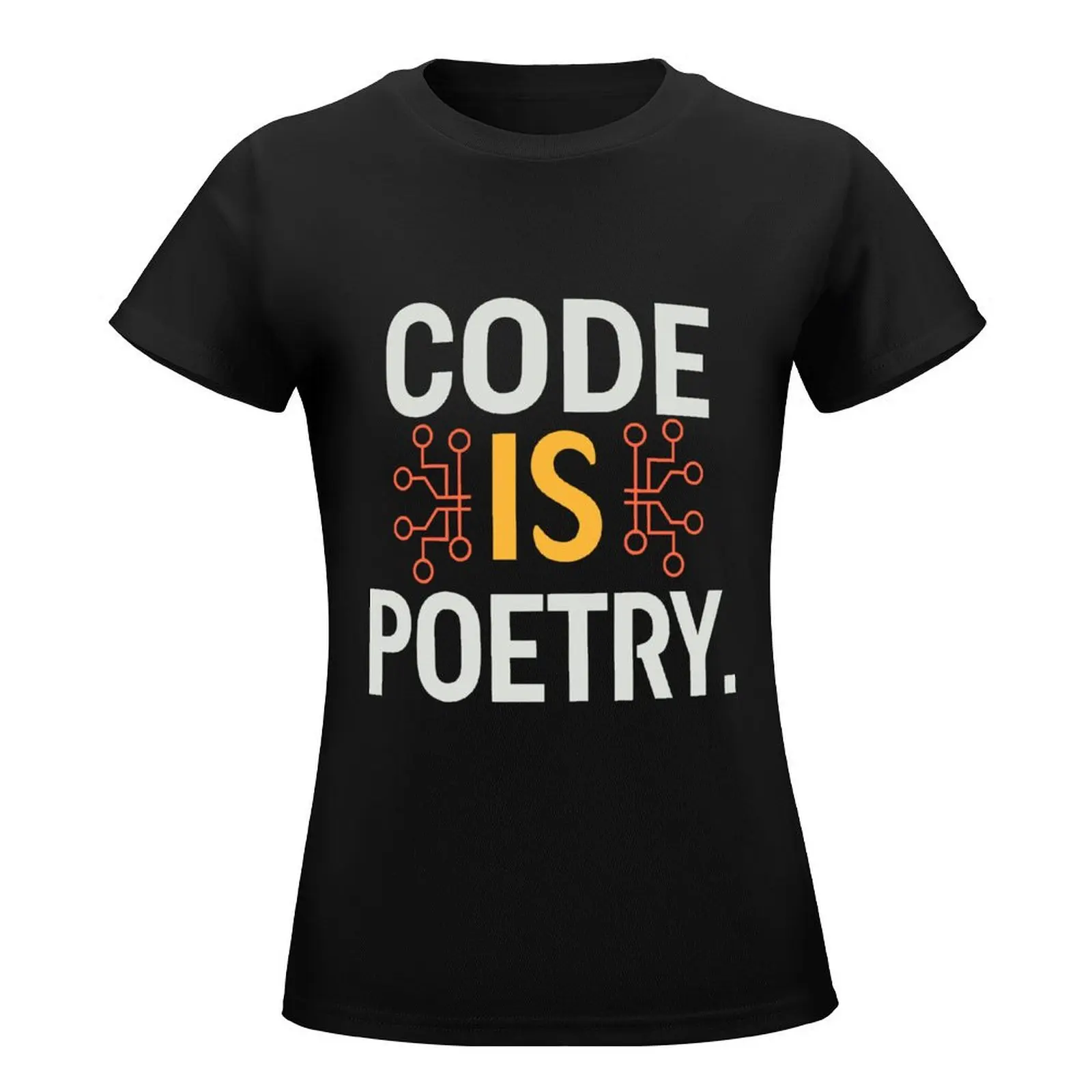 Code is poetry T-Shirt summer clothes new edition plus sizes cute tops t shirt for Women