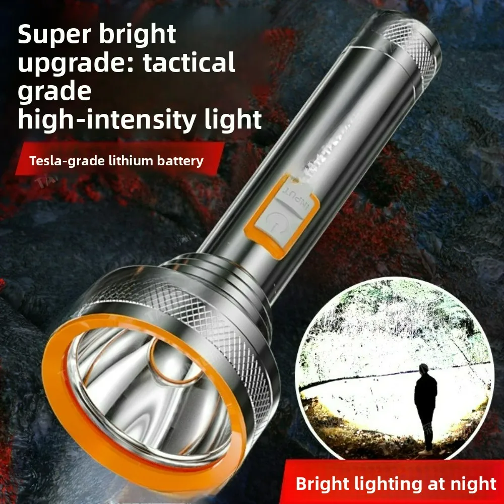 Super Bright LED Flashlight Fixed Focus Long-Distance Rechargeable Ultra-Bright Portable Durable Long-Lasting Torch for Home