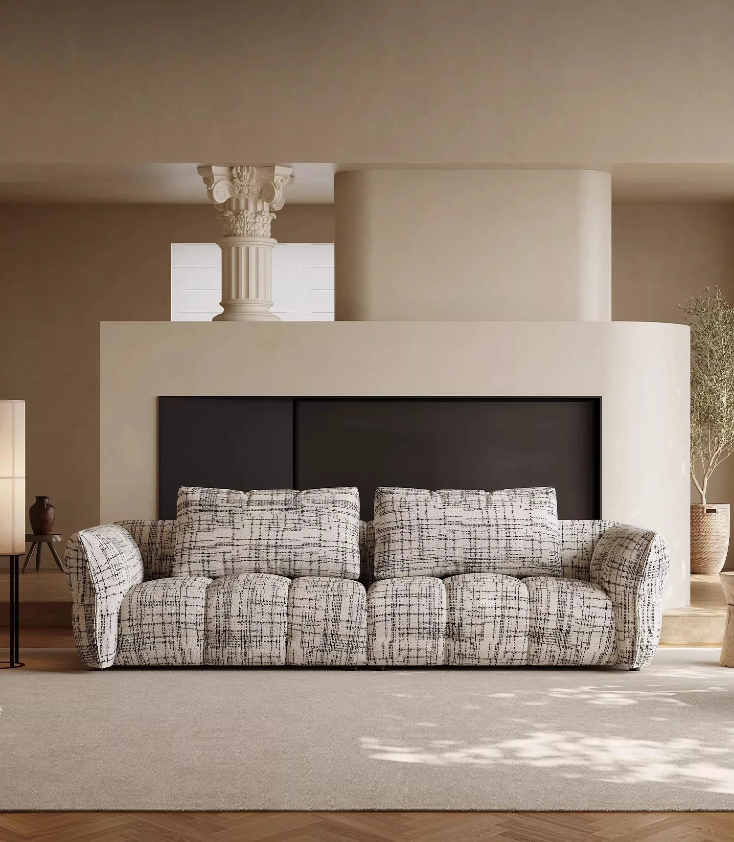 

Italian minimalist Monet sofa home villa living room three-person sofa high-end original