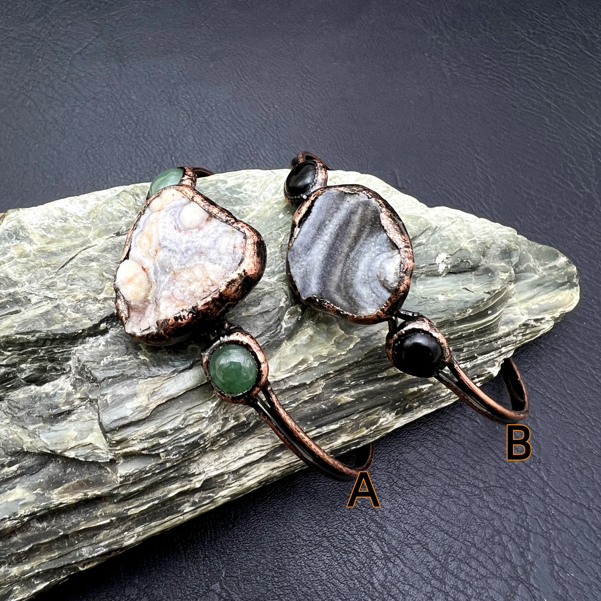 5 قطعة مجوهرات خمر ملحوم الطبيعية غالاكسي Druzy العقيق قابل للتعديل كرف سوار الإسورة للنساء MY220412 #2