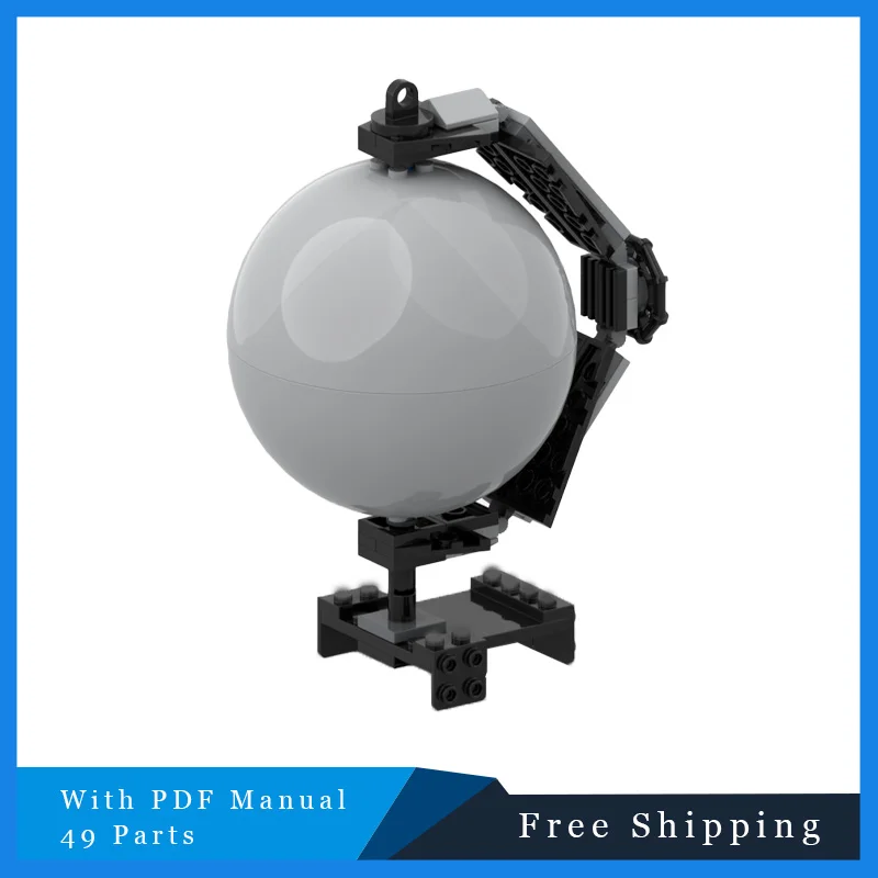 49 PCS MOC 크리 에이 티브 빌딩 블록 그레이 글로브 모델 어린이 교육 조립 장난감 소년 소녀 크리스마스 깜짝 선물에 적합