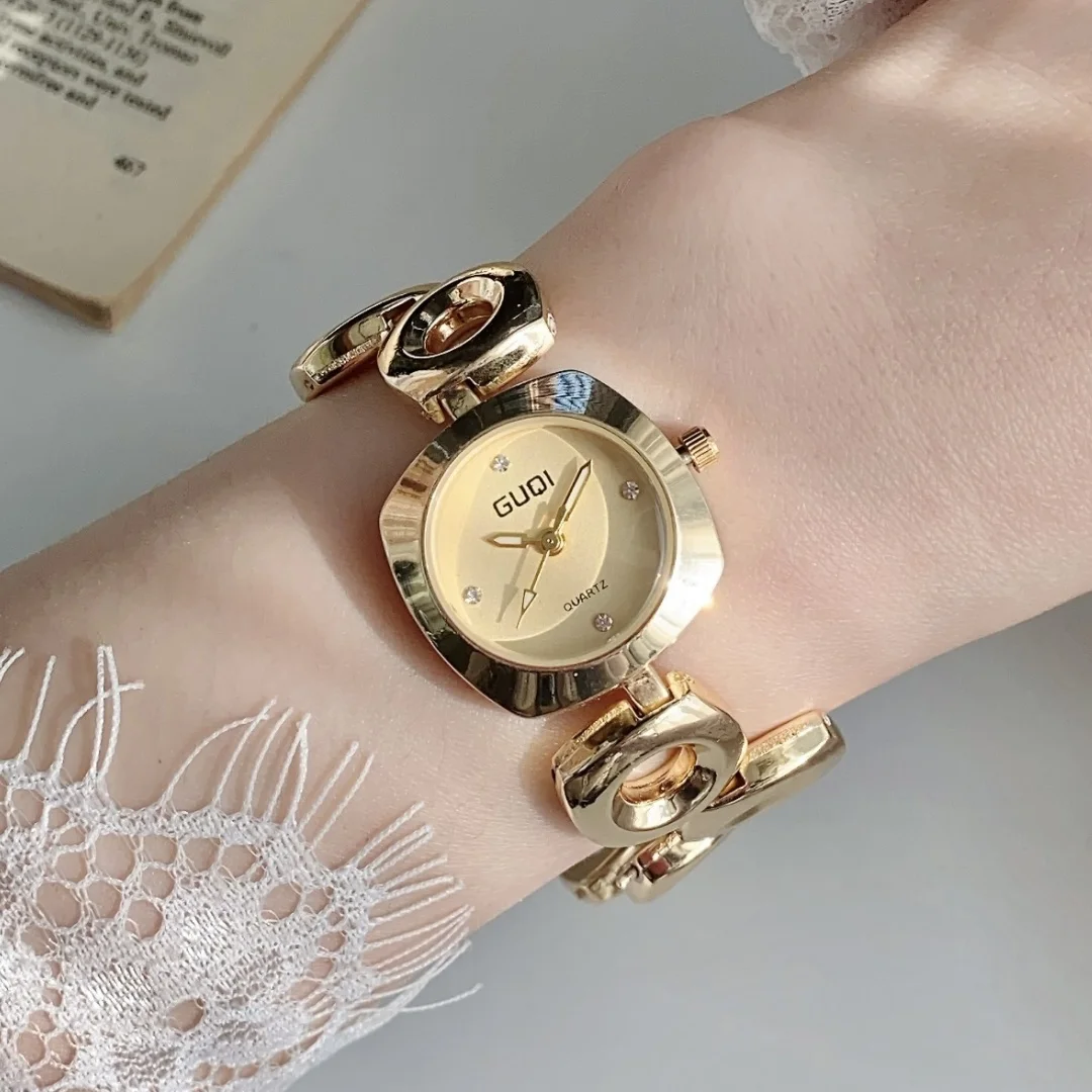 Luxury Gold Chain WristWatch Women's Watch Ladies Quartz Watches Dress Female Bracelet Clock Leisure Reloj Mujer