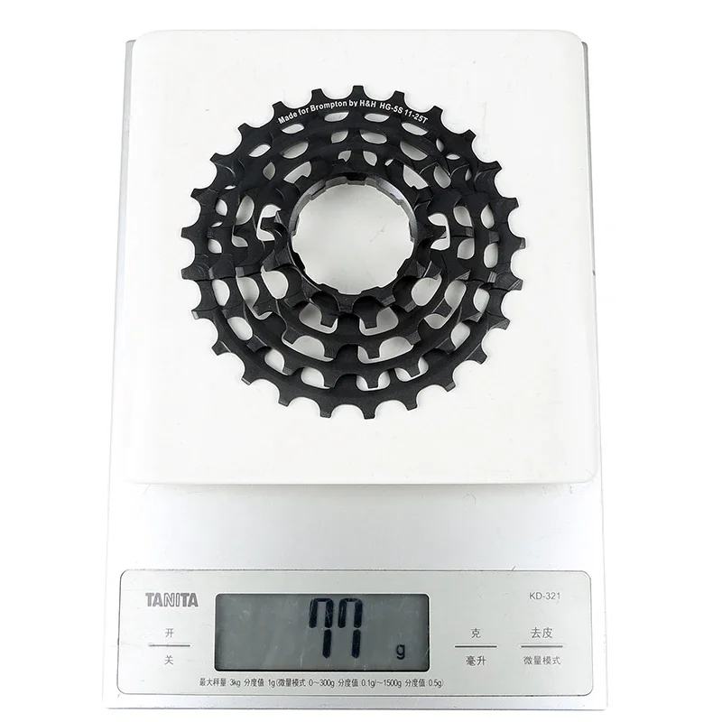 H & H-Bicycle Cassette Freewheel for Brompton Folding, Steel Material, 5 Speed, 11-25T, 77g