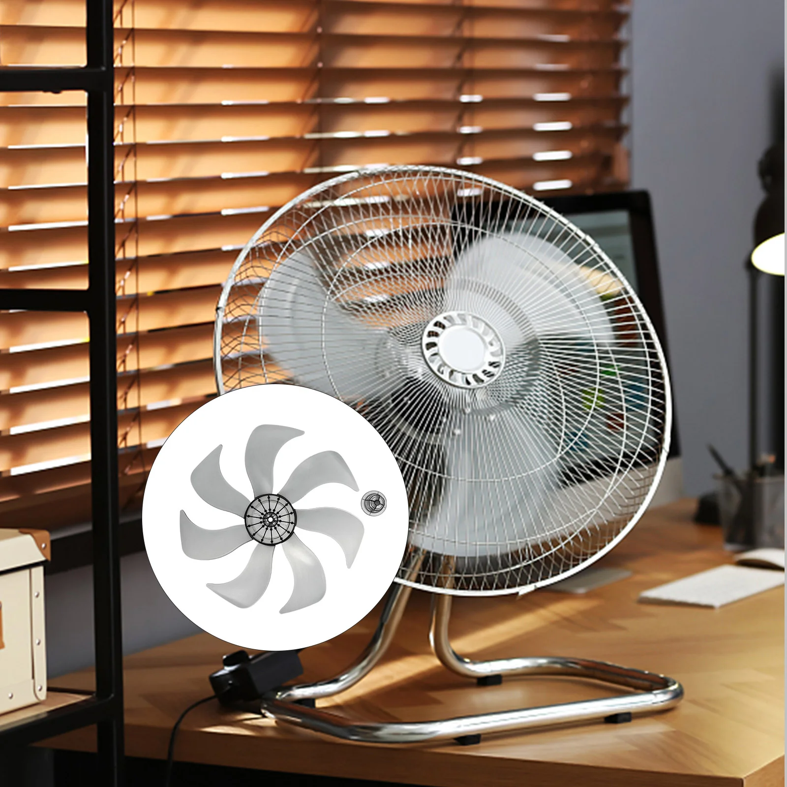 Fan Leaves with Nut Cover Floor Blade Desk Replacement Metal Blades Extender Travel Standing Fans