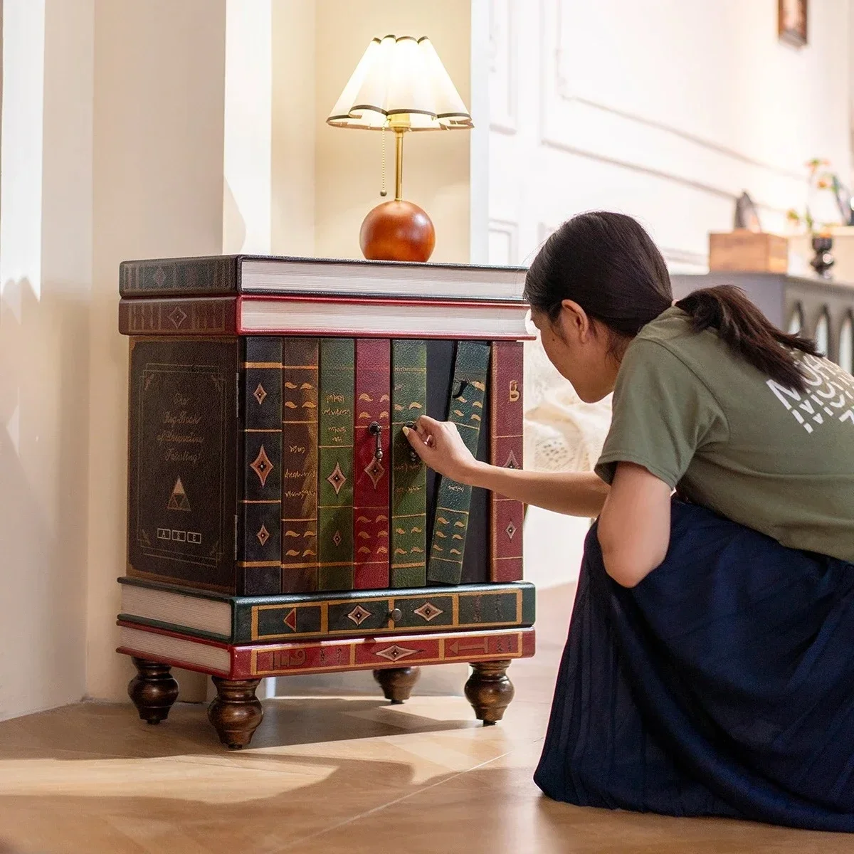 

xxxzRetro living room corner few American side cabinets sofa corner few bedroom bedside double door small cabinet