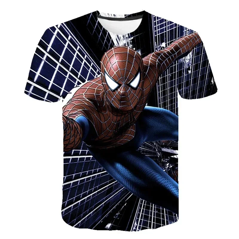 Wolverine Boys and Girls T-shirts Spiderman Marvel T-shirts 3D Printing Short Sleeves New Men's T-shirt Sleeves MINISO Menswear